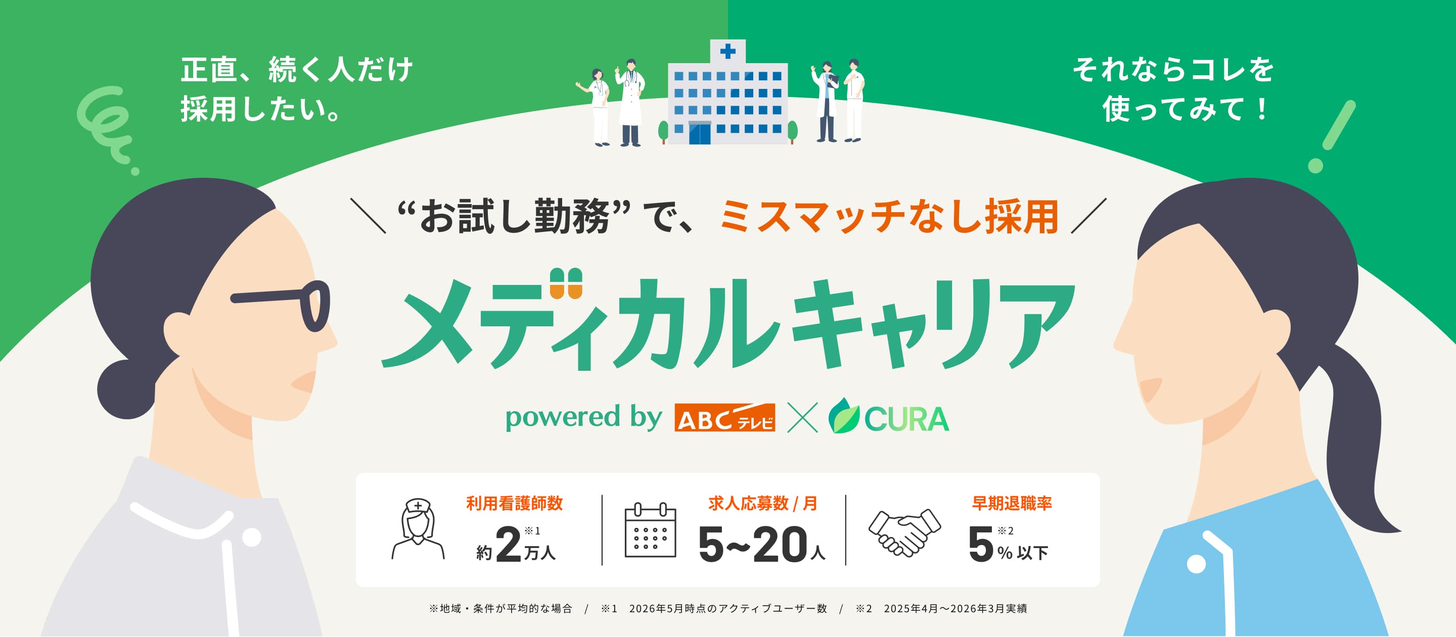「お試し勤務」で、ミスマッチなし採用 メディカルキャリア